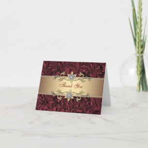 Cartes de remerciement vin rouge Bourgogne or