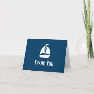 Cartes de remerciement Voilier (Bleu marine)