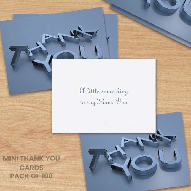 Cartes de Remerciements bleu moderne Pack de 100 (Cost effective thank you cards with space for your short message)