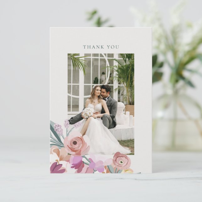 Cartes de remerciements de fleurs de gouache (Debout devant)