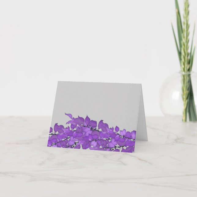 Cartes de Remerciements de Mariage avec Feuilles (Devant)