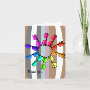 Cartes de remerciements de rayures et de lunettes