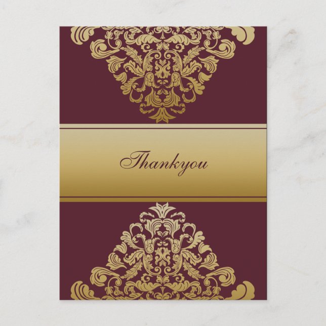 Cartes de Remerciements Élégantes rose (Devant)