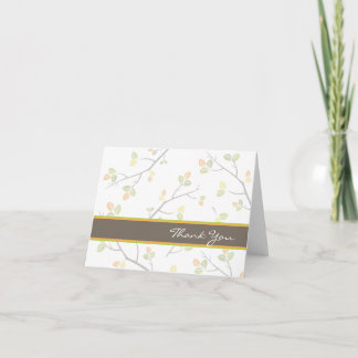 Cartes de remerciements feuilles et succursales