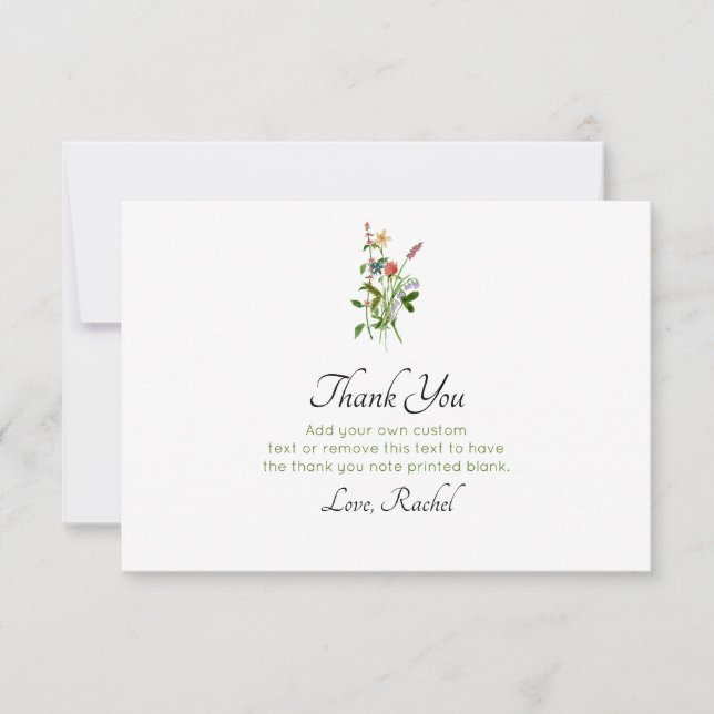 Cartes de remerciements fleurs sauvages (Devant)