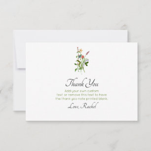 Cartes de remerciements fleurs sauvages