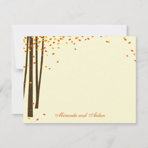 Cartes de remerciements Forest Trees - Orange -
