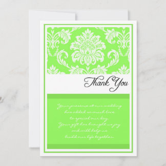 Cartes de remerciements Green Mariage damassé