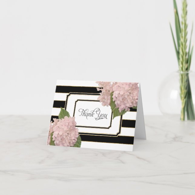 Cartes de Remerciements Hydrangeas Art Déco Floral (Devant)