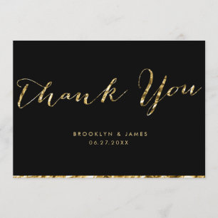 Cartes De Remerciements Mariage Black And Gold