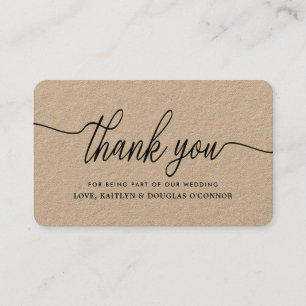 Cartes de Remerciements Mariage Simple Script