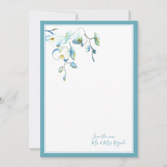 Cartes de Remerciements Mariage Tropical (Devant)