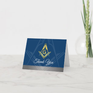 Cartes de Remerciements Masonic   Marine Blue Gold