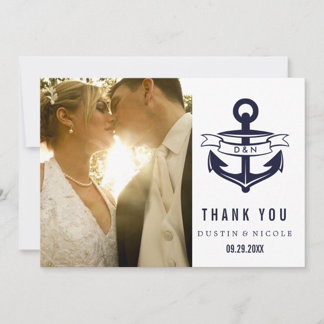 Cartes de Remerciements Nautiques | MARIAGE (Devant)