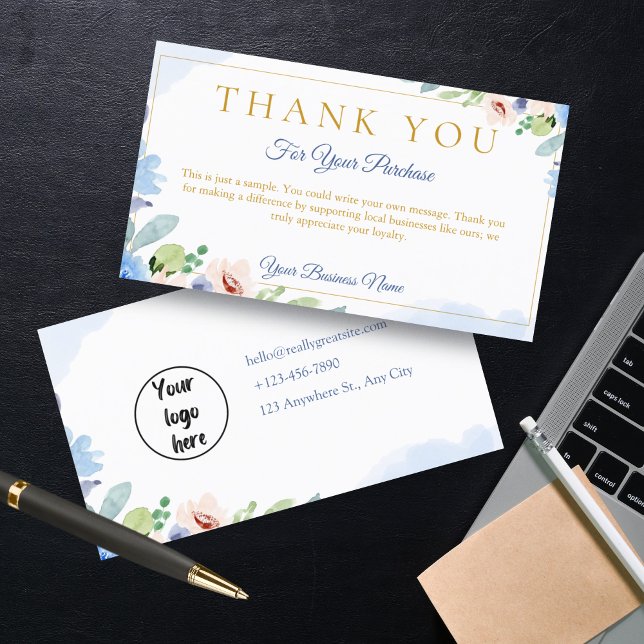 Cartes De Remerciements Personnalisées Pour Les En (Custom Thank You Cards For Business)