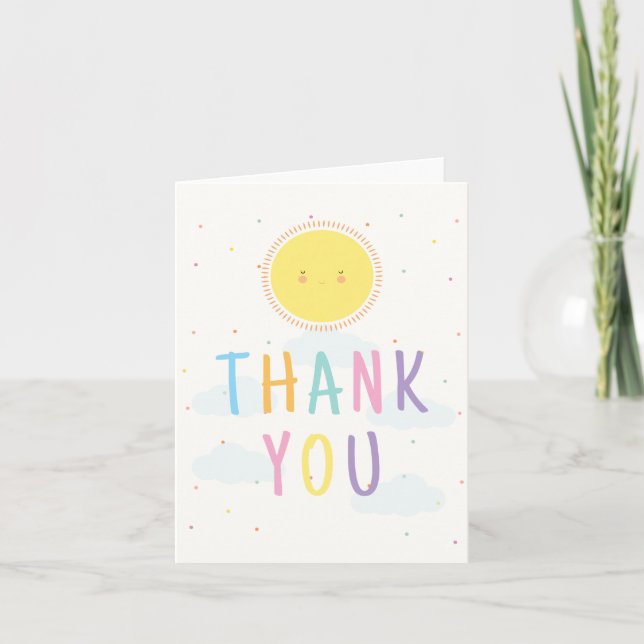 Cartes de Remerciements Pliées Mille Soleil (Devant)