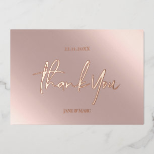 Cartes de Remerciements Real Foil Rosegold Pink