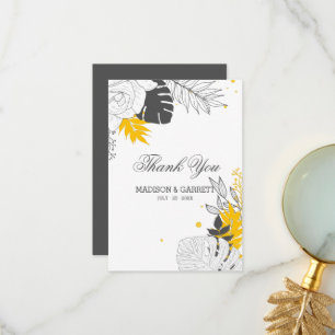 Cartes de remerciements Tropicaux Blanc Et Jaune