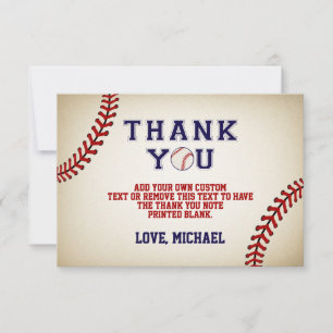 Cartes de Remerciements vintages De Baseball
