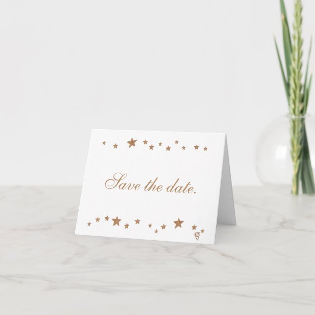 Cartes de Remise à Date avec Étoiles Dorées Animée (Devant)