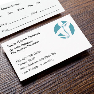 Cartes de rendez-vous à budget simple pour chiropr