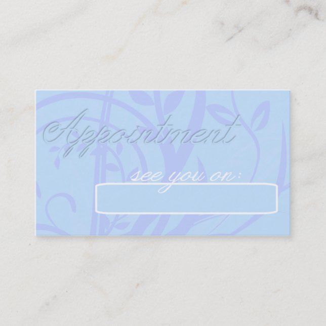 Cartes de rendez-vous Blue Floral Designer (Devant)