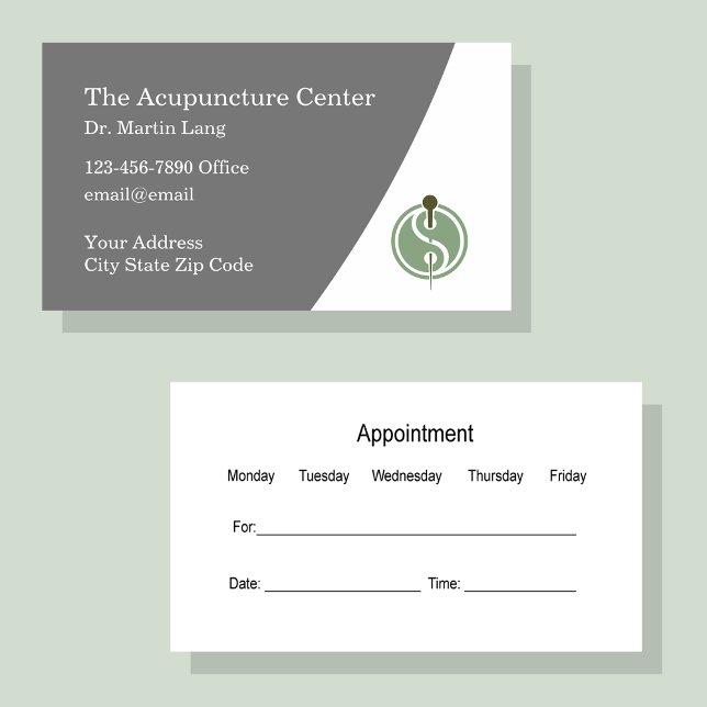 Cartes de rendez-vous d'acupuncture (Créateur téléchargé)