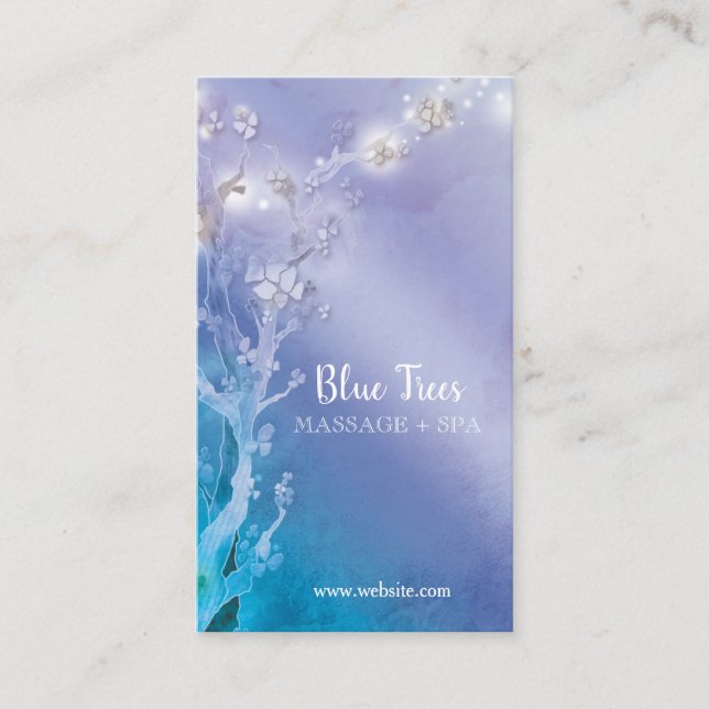 Cartes de rendez-vous d'affaires Blue Forest Trees (Devant)