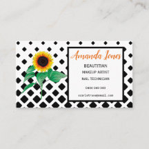 Cartes de rendez-vous de beauté Tournesol