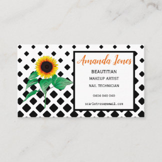 Cartes de rendez-vous de beauté Tournesol