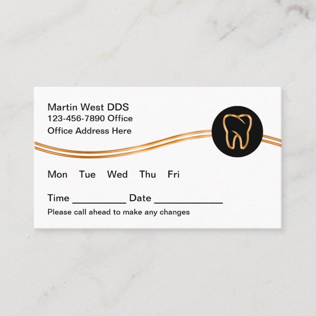 Cartes de rendez-vous de bureau de dentiste en vra (Devant)