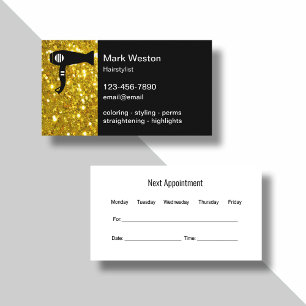 Cartes de rendez-vous de coiffeur 