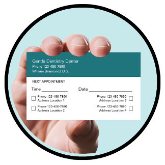 Cartes de rendez-vous de dentiste à emplacements m