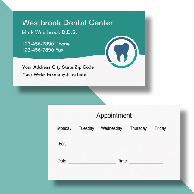 Cartes de rendez-vous de dentiste avec logo (Créateur téléchargé)