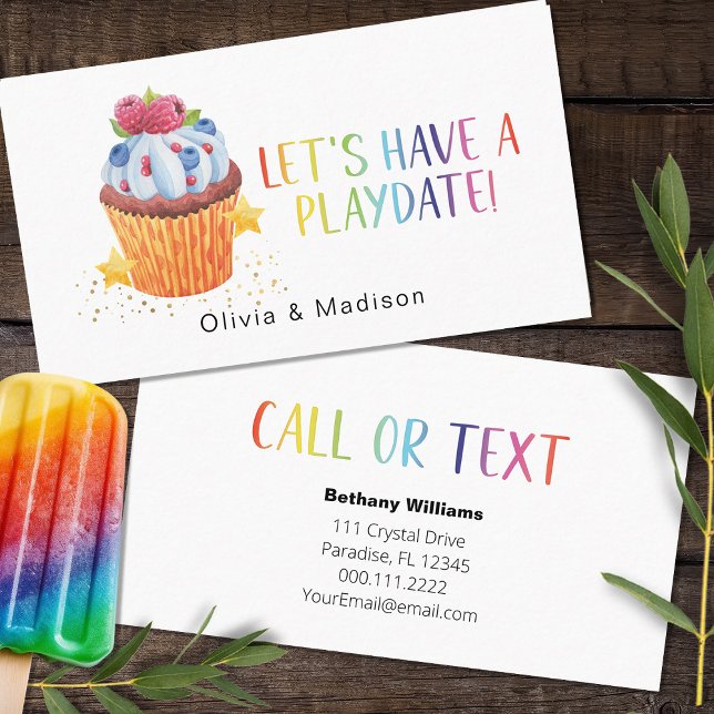 Cartes de rendez-vous de maman avec Cupcake aux fr (Créateur téléchargé)