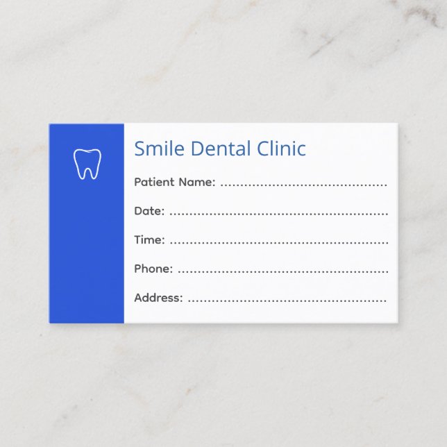 Cartes de rendez-vous dentaires Cabinet de dentist (Devant)