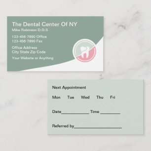 Cartes de rendez-vous Dentist Moderne à faible clé