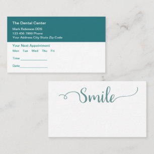 Cartes de rendez-vous du bureau dentaire budgétair