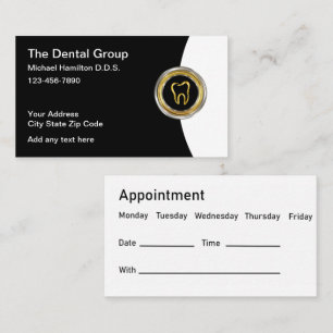 Cartes de rendez-vous et cartes de visite de denti