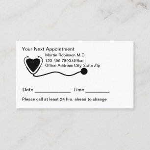 Cartes de rendez-vous familiales Médicale Office
