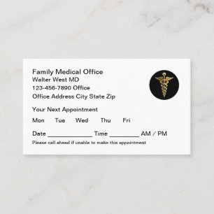 Cartes de rendez-vous familiales Médicale Office