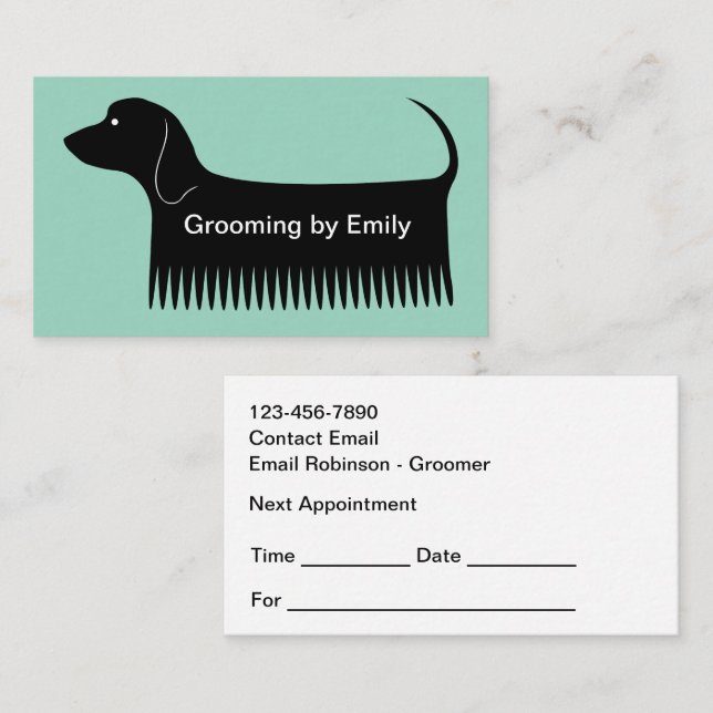 Cartes de rendez-vous mignonnes pour le toilettage (Devant / Derrière)
