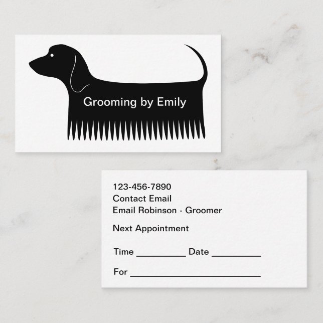 Cartes de rendez-vous mignonnes pour le toilettage (Devant / Derrière)