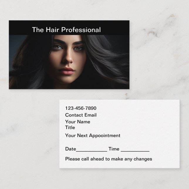 Cartes de rendez-vous pour clients de coiffeur (Devant / Derrière)