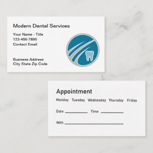 Cartes de rendez-vous pour les dentistes modernes 