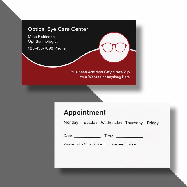 Cartes de rendez-vous pour ophtalmologue médecin d (Créateur téléchargé)