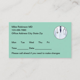 Cartes de rendez-vous simples pour infirmières pra