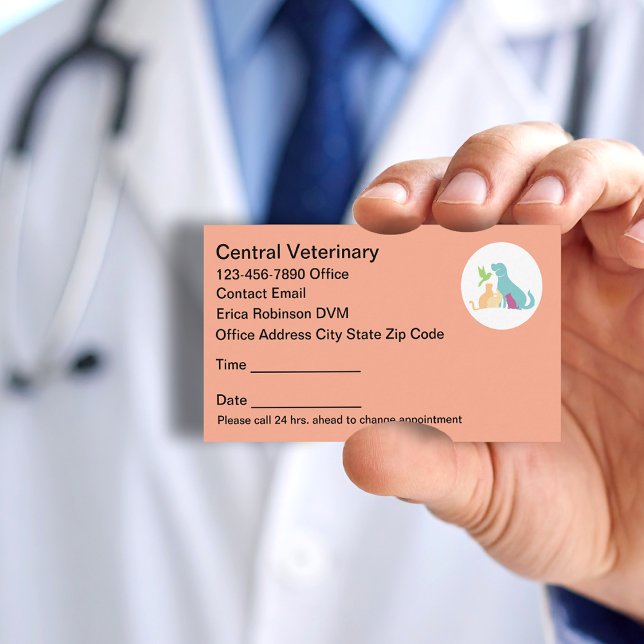 Cartes de rendez-vous vétérinaires de soins pour a (Créateur téléchargé)