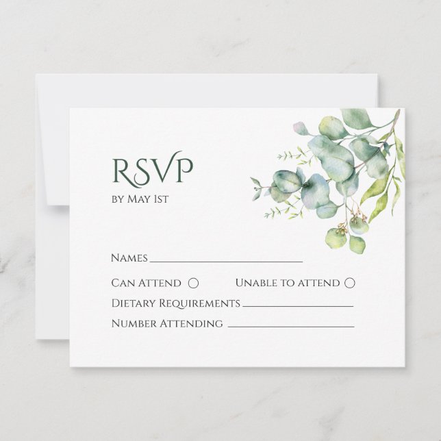 Cartes de réponse aquarelle végétation eucalyptus (Devant)