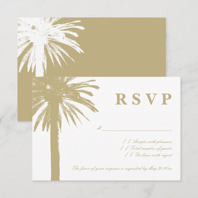Cartes de réponse au mariage de la plage RSVP de p (Devant / Derrière)
